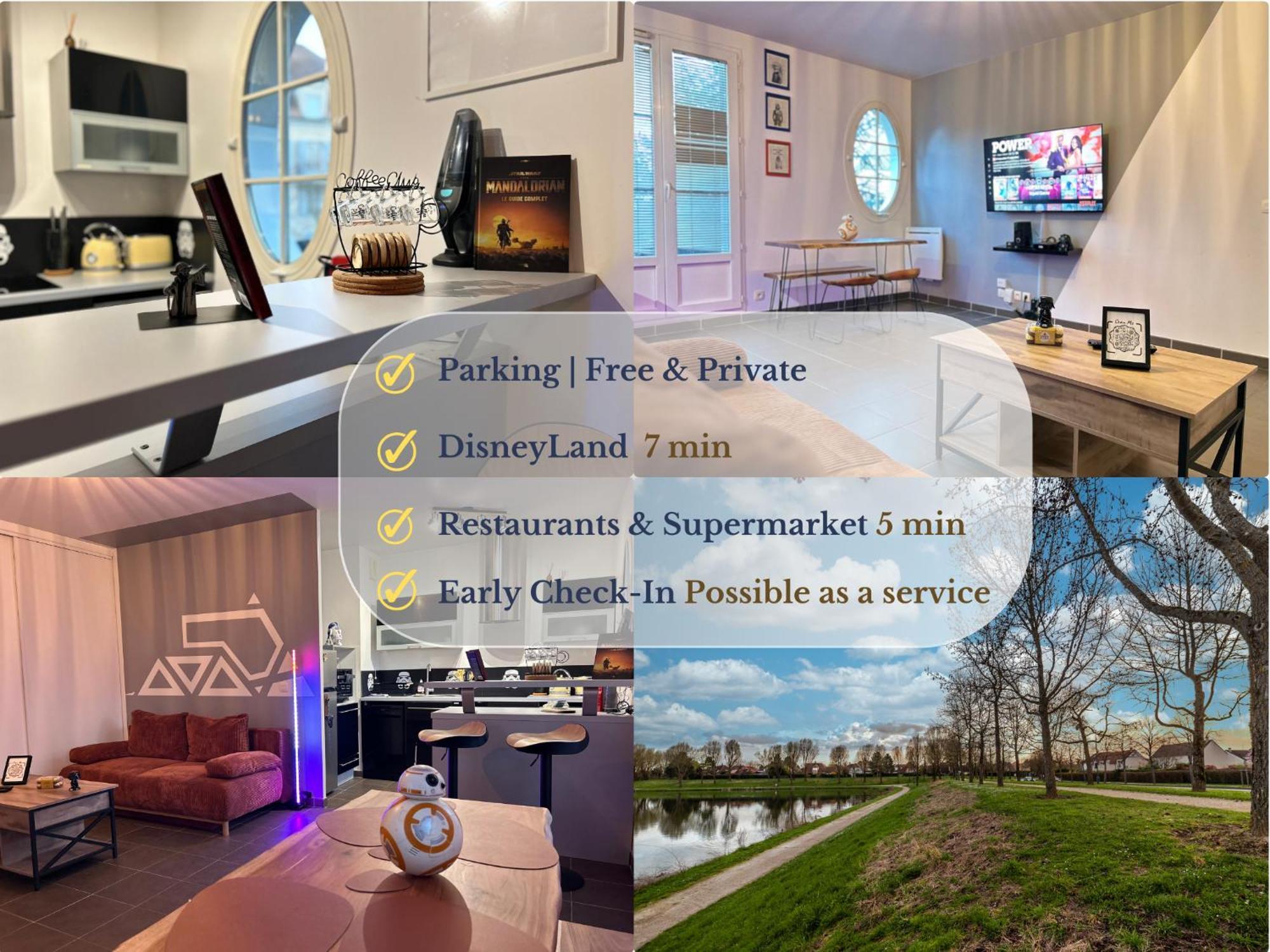 Once Upon A Time - 7Min From Disneyland - Free Private Parking - Self Checkin - Balcony - Barbecue มานี-เลอ-องเกรอ ภายนอก รูปภาพ